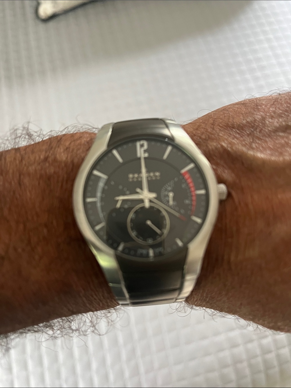 Skagen Black Dial Stainless Steel Bracelet Watch with Subdial - Picture 2 of 9